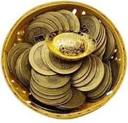 Wealth Basket With Brass Coin &  Ingot